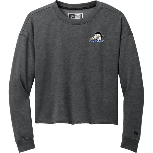 Mid-State Mustangs New Era Ladies Tri-Blend Fleece Crop Crew