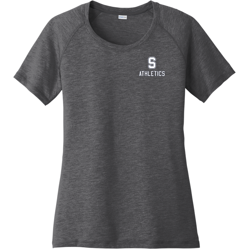 Midd South Athletics Ladies PosiCharge Tri-Blend Wicking Scoop Neck Raglan Tee