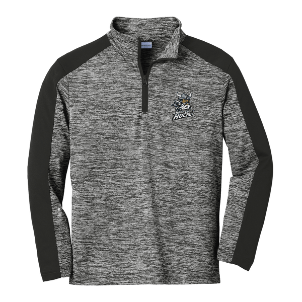 Hard Edge Hockey Youth PosiCharge  Electric Heather Colorblock 1/4-Zip Pullover