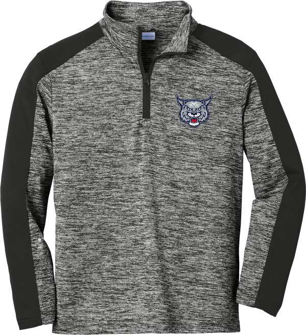 CT Bobcats Youth PosiCharge  Electric Heather Colorblock 1/4-Zip Pullover