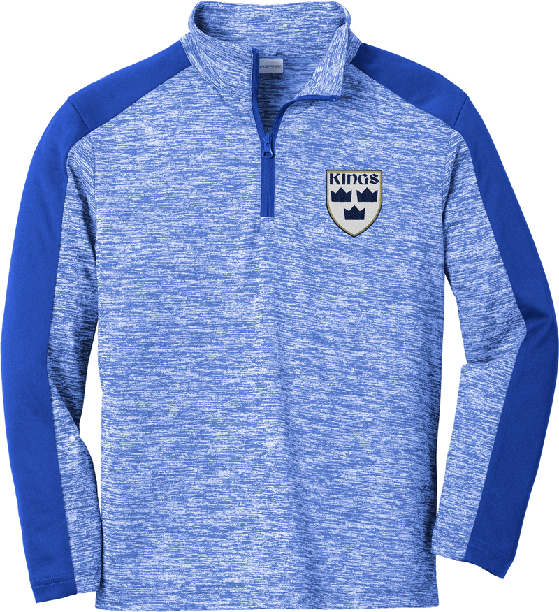 North Jersey Kings Youth PosiCharge  Electric Heather Colorblock 1/4-Zip Pullover